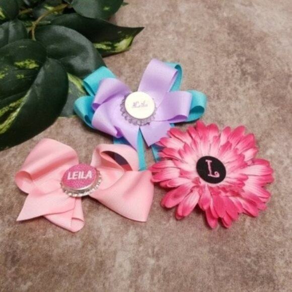 Unbranded Other - Handmade Girls Hairbow Bundle, Leila and L, Clips Flower
